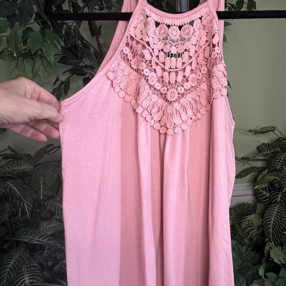 Blush Crochet Tunic Tank Top
